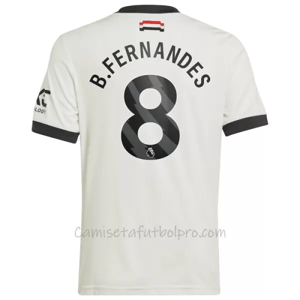 Camiseta Manchester United Bruno Fernandes 8 Hombre 3ª Equipación 24/25