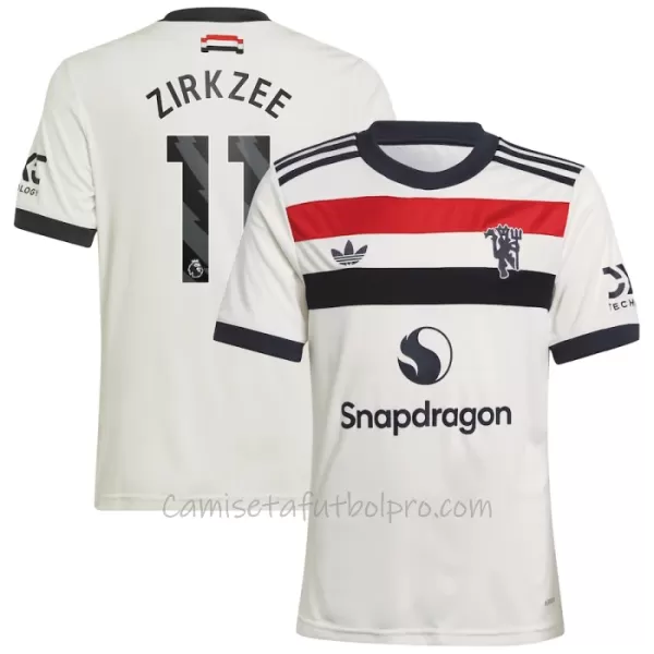 Camiseta Manchester United Joshua Zirkzee 11 Hombre 3ª Equipación 24/25