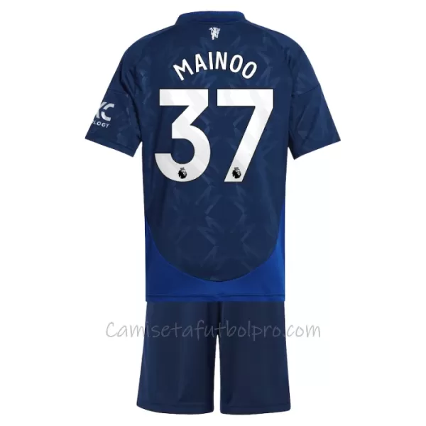 Camiseta Manchester United Kobbie Mainoo 37 Niños 2ª Equipación 24/25