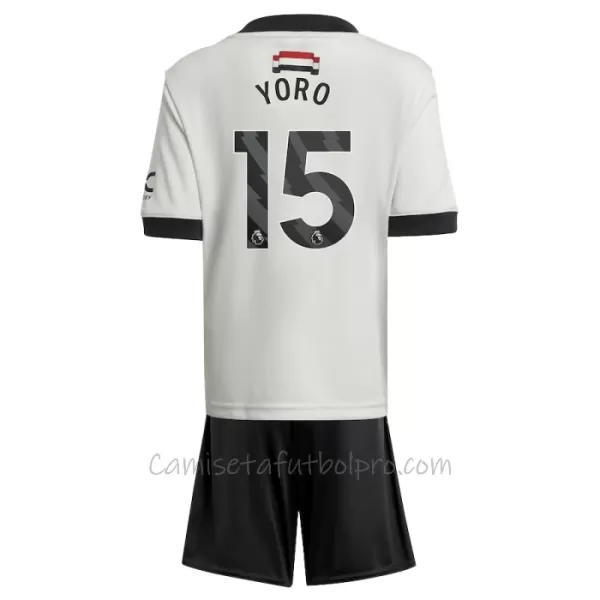 Camiseta Manchester United Leny Yoro 15 Niños 3ª Equipación 24/25