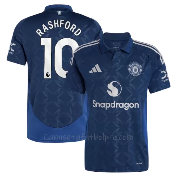 Camiseta Manchester United Marcus Rashford 10 Hombre 2ª Equipación 24/25