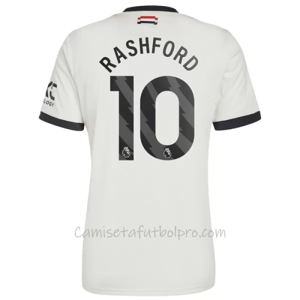 Camiseta Manchester United Marcus Rashford 10 Hombre 3ª Equipación 24/25