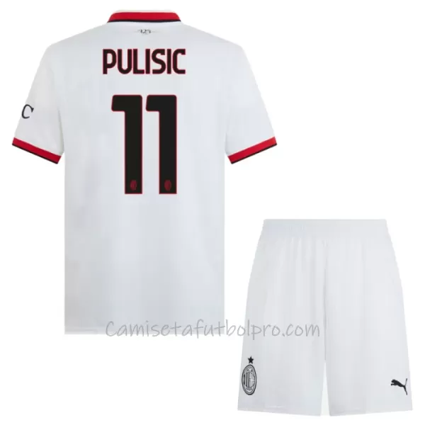 Camiseta AC Milan Christian Pulišić 11 Niños 2ª Equipación 24/25