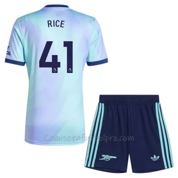 Camiseta Arsenal Declan Rice 41 Niños 3ª Equipación 24/25