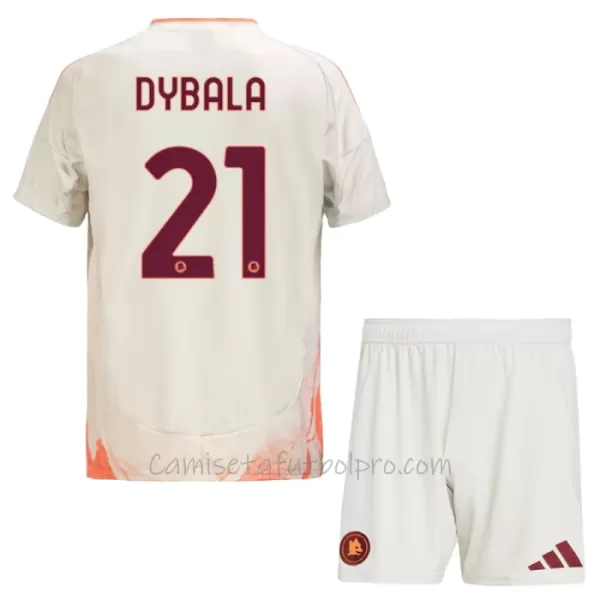 Camiseta AS Roma Paulo Dybala 21 Niños 2ª Equipación 24/25