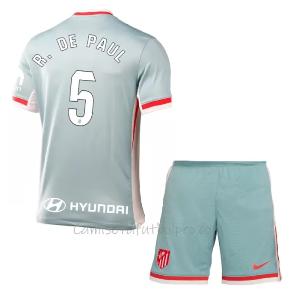 Camiseta Atlético Madrid Rodrigo de Paul 5 Niños 2ª Equipación 24/25