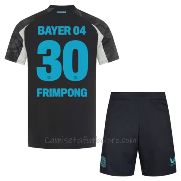 Camiseta Bayer 04 Leverkusen Jeremie Frimpong 30 Niños 3ª Equipación 24/25