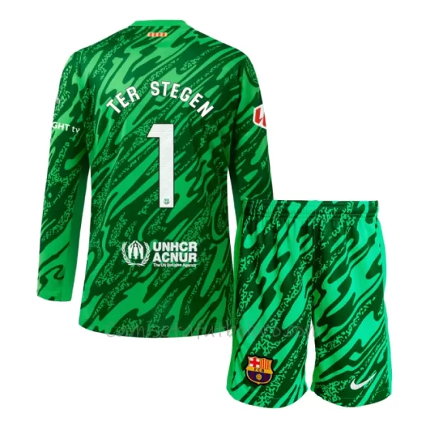 Camiseta Portero FC Barcelona Ter Stegen 1 Niños 1ª Equipación 24/25 Manga Larga