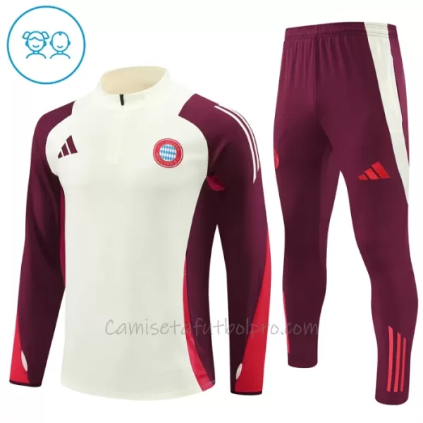 Conjunto de sudadera de entrenamiento Bayern Múnich Niños 24/25 Blanco