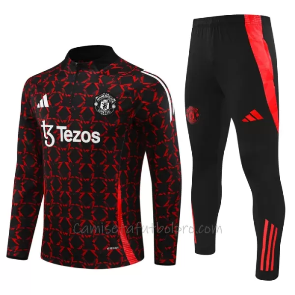 Conjunto de sudadera de entrenamiento Manchester United Hombre 24/25 Negro