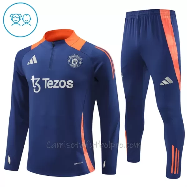 Conjunto de sudadera de entrenamiento Manchester United Niños 24/25 Navy