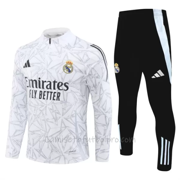 Conjunto de sudadera de entrenamiento Real Madrid Hombre 24/25 Blanco