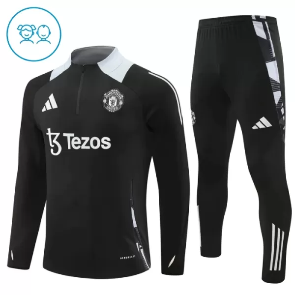 Conjunto de sudadera de entrenamiento Manchester United Niños 24/25 Negro