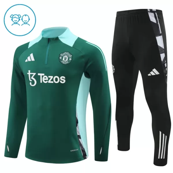 Conjunto de sudadera de entrenamiento Manchester United Niños 24/25 Verde