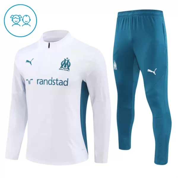 Conjunto de sudadera de entrenamiento Olympique de Marseille Niños 24/25 Blanco