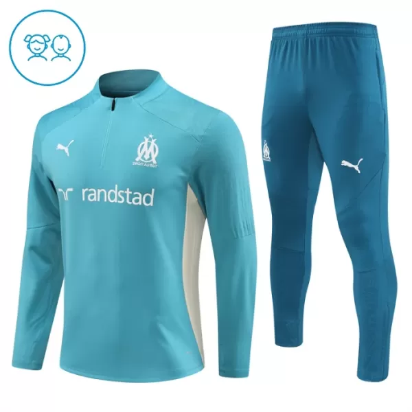 Conjunto de sudadera de entrenamiento Olympique de Marseille Teal Version Niños 24/25