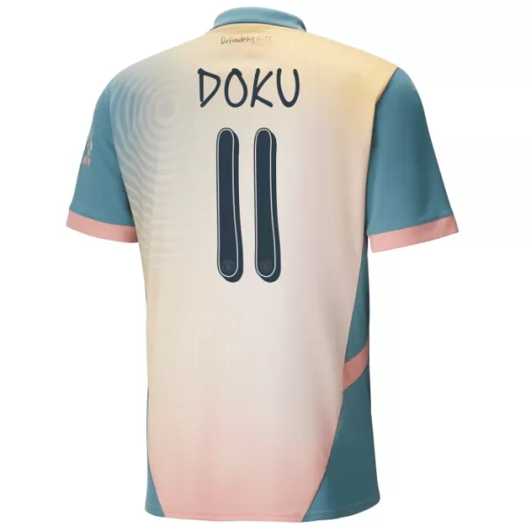 Camiseta Manchester City Jérémy Doku 11 Hombre 4ª Equipación 24/25