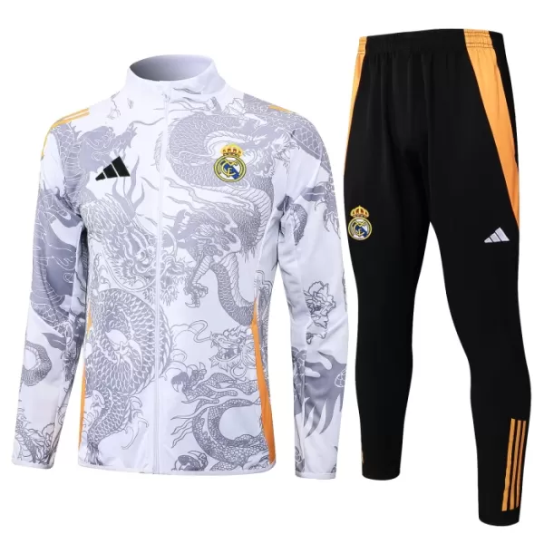 Conjunto De Chaqueta De Entrenamiento Real Madrid Hombre Dragón 24/25 Blanco