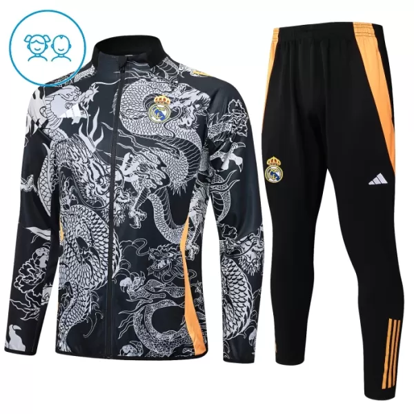 Conjunto De Chaqueta De Entrenamiento Real Madrid Niños Dragón 24/25 Negro