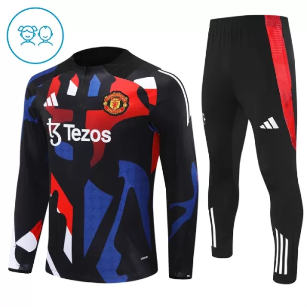 Conjunto de sudadera de entrenamiento Manchester United Niños 24/25 Negro